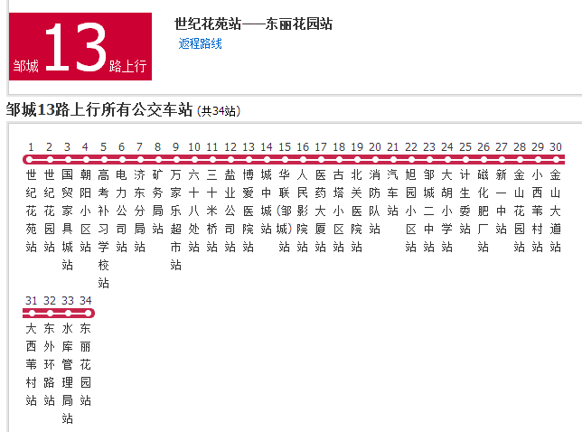 鄒城公交13路 鄒城公交13路