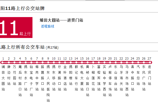 揭陽公交11路 揭陽公交11路