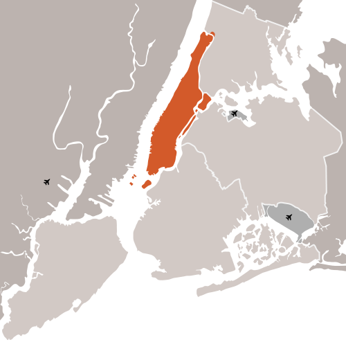 曼哈頓在紐約市中的位置