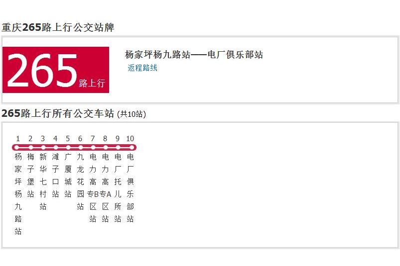 重慶公交265路 重慶公交265路