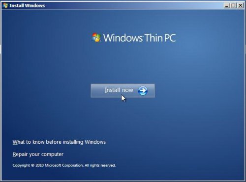 Windows Thin PC安裝界面