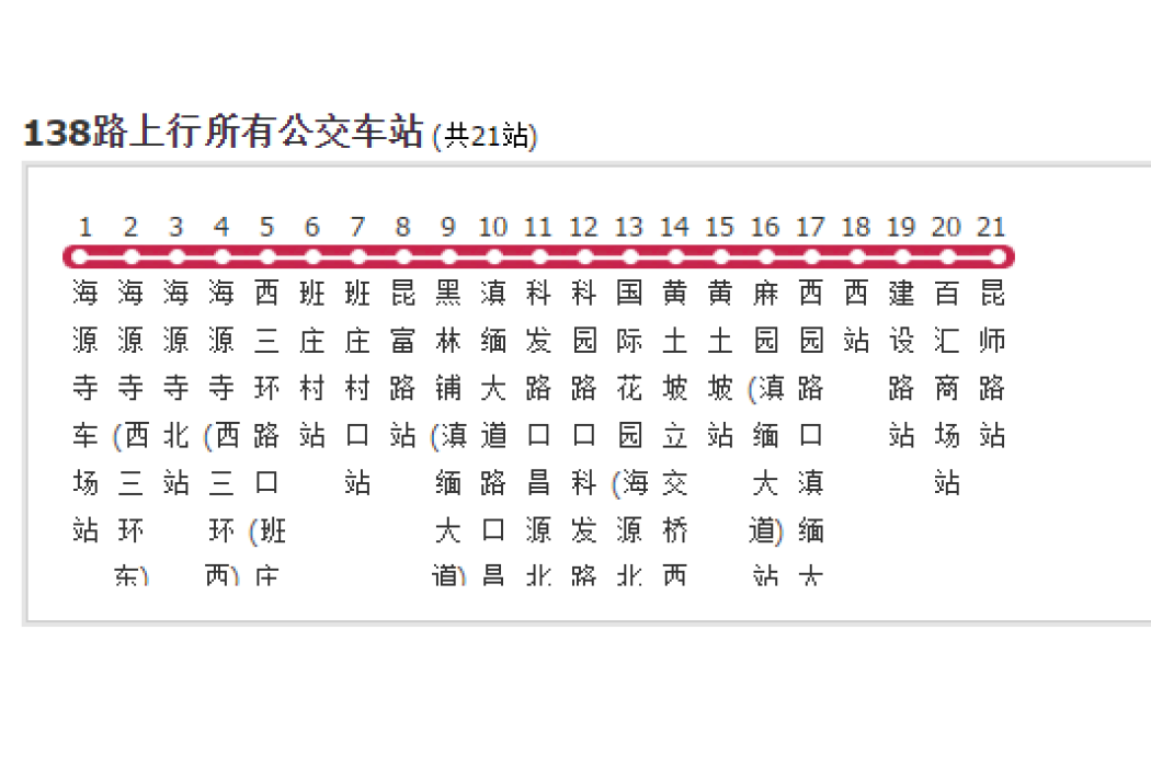 昆明公交138路 昆明公交138路