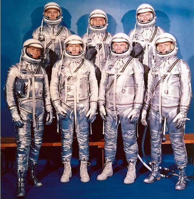 圖為1960年代“水星七人組”合影