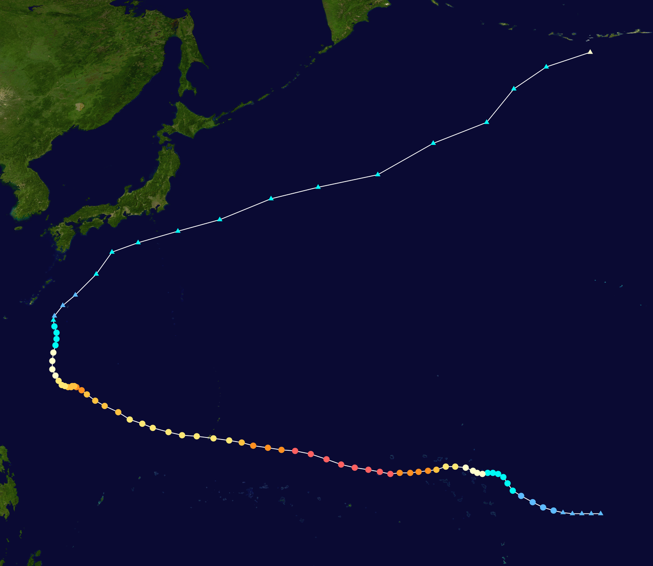 颱風蓋伊 路徑圖
