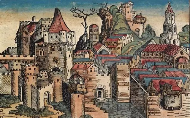 中世紀手抄本上的米蘭城