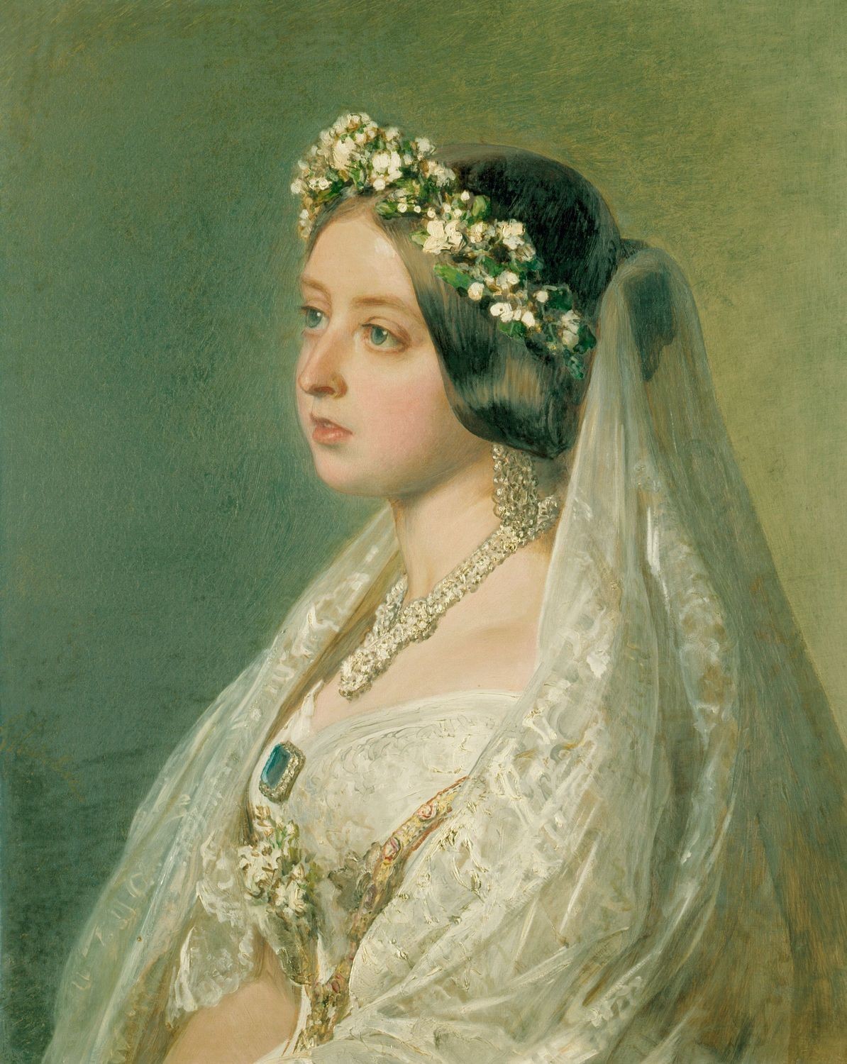 維多利亞女王結婚時的畫像。