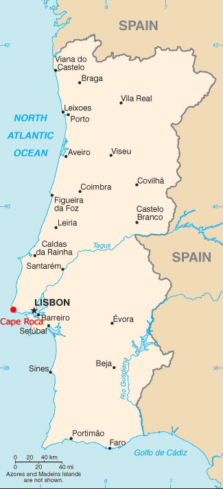 Location of Cape Roca