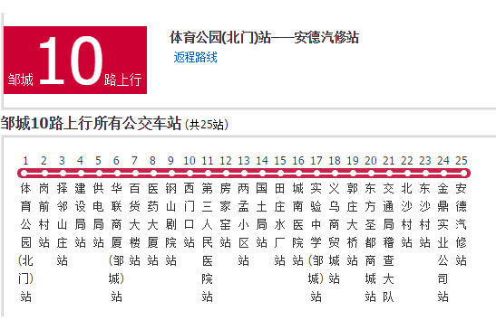 鄒城公交10路 鄒城公交10路