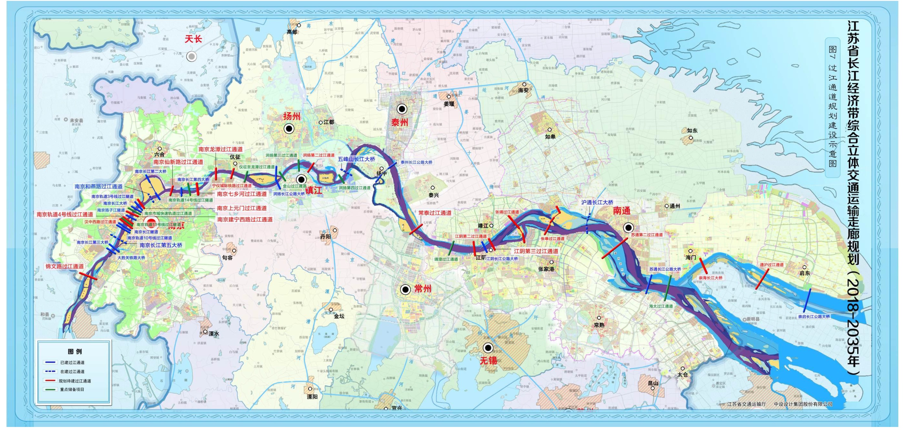 江蘇過江通道規劃2018年-2035年