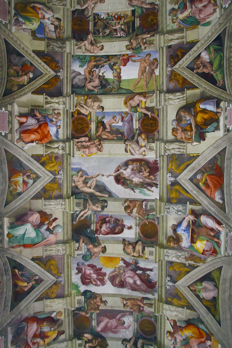 西斯廷禮拜堂屋頂的油畫-創世紀