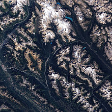 伯吉斯頁岩區域衛星影像