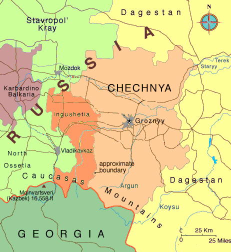 印古什的地理位置（橙色部分）