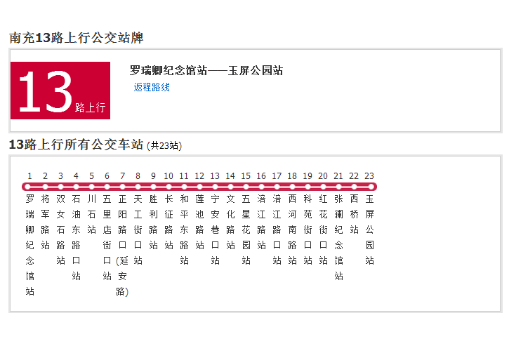 南充公交13路 南充公交13路