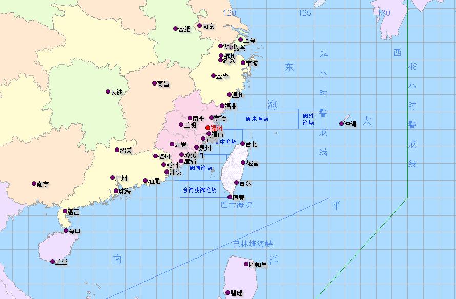 閩中漁場在地圖上的位置