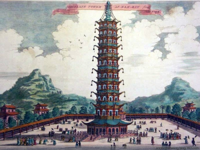 西方繪製的南京大報恩寺琉璃塔