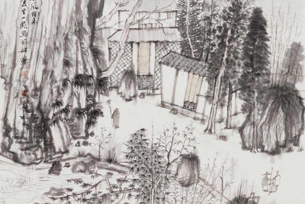 天人合一(胡一龍中國畫作品) 天人合一(胡一龍中國畫作品)