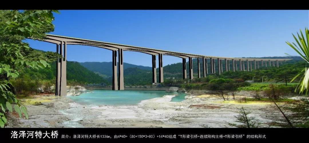 控制性工程  “三橋”——洛澤河特大橋效果圖