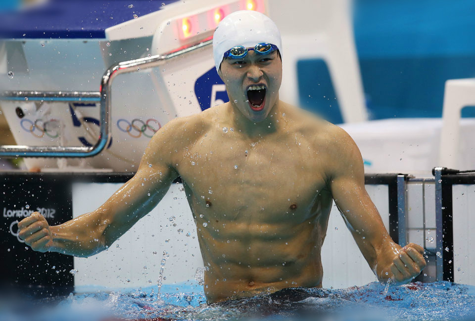 孫楊在男子400米自由式決賽中獲得金牌