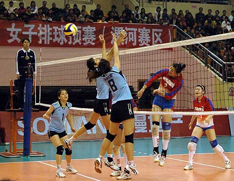 全運會女排預賽第二輪 河南3比0勝中國香港