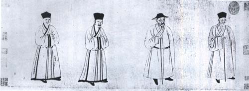 元四學士圖(左一為揭傒斯）