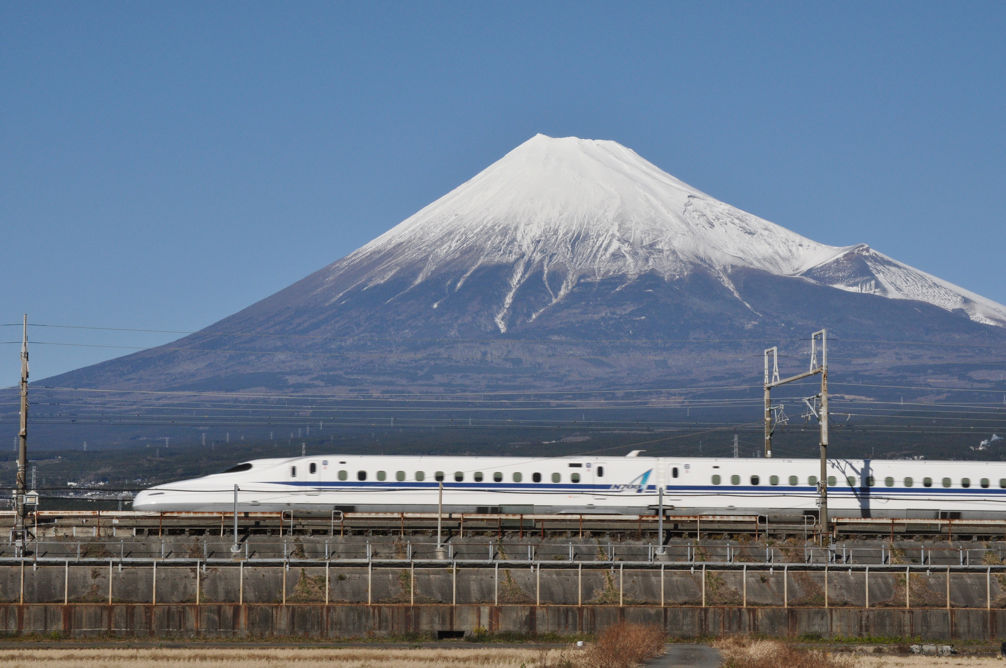 N700系正駛過富士山腳下