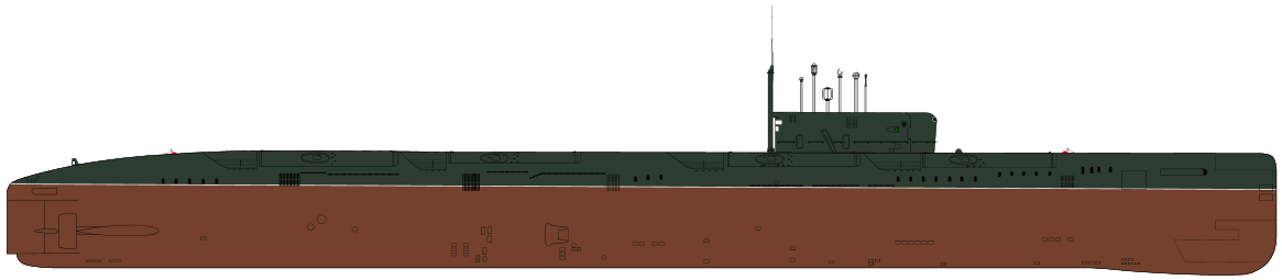 675型巡航飛彈核潛艇側視圖
