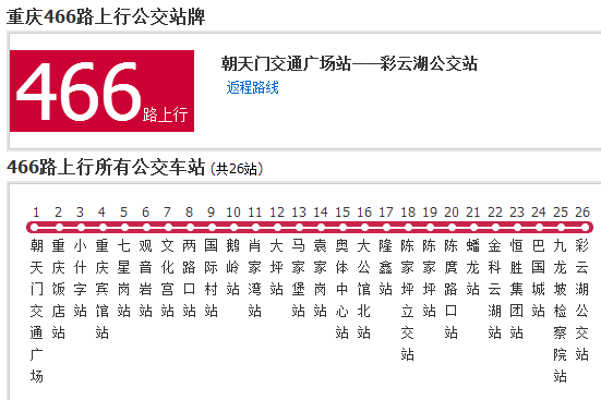 重慶公交466路 重慶公交466路