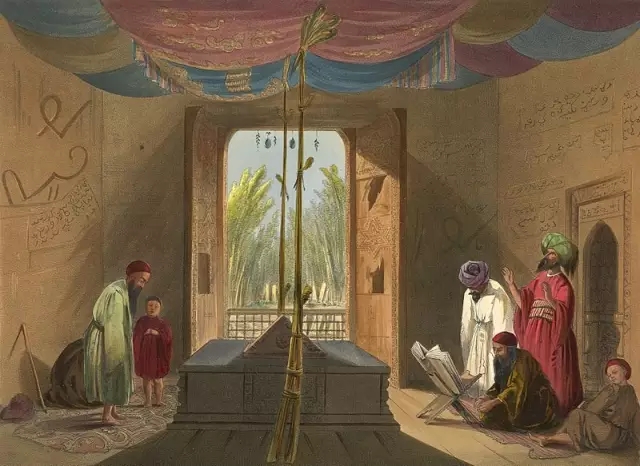 一副19世紀的油畫：伽色尼的陵墓