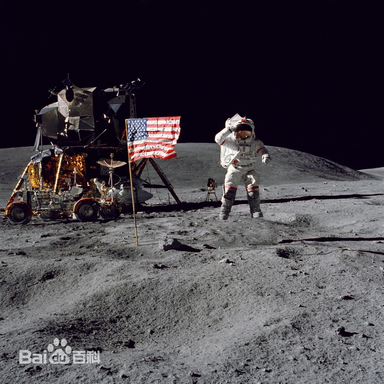 阿波羅16號太空人在月球上