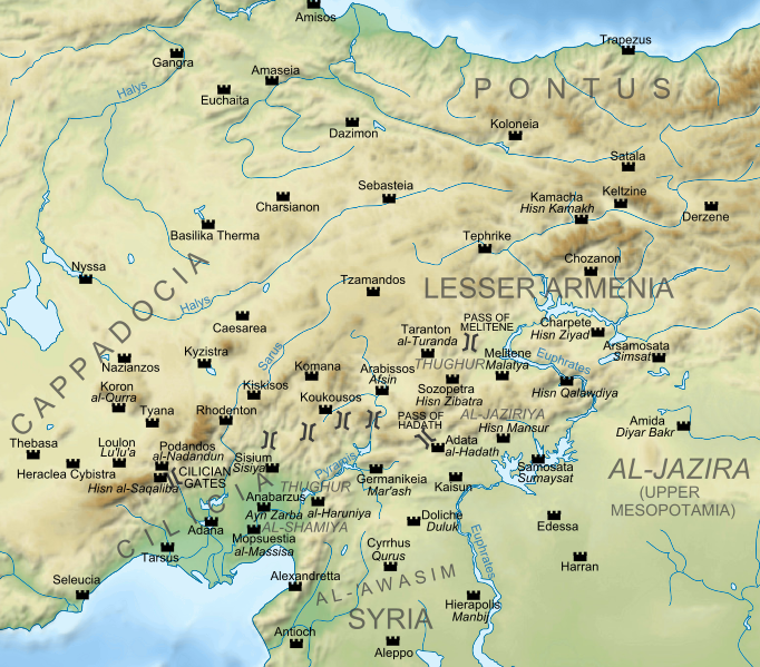 小亞細亞地區拜占庭帝國與阿拉伯帝國的邊境。
