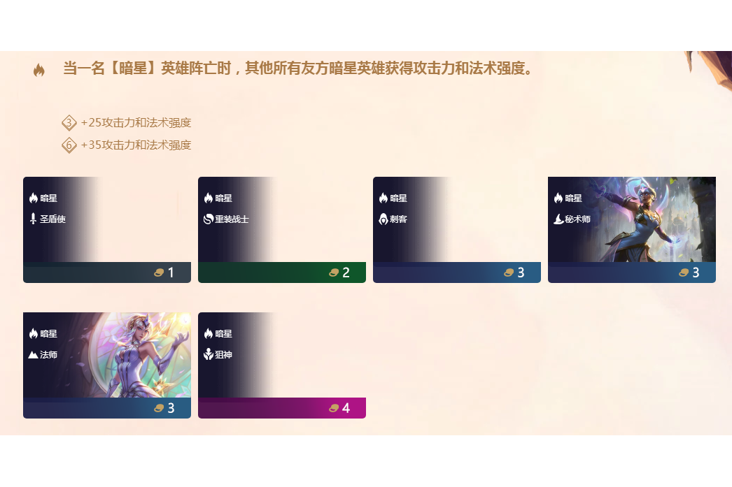 暗星(遊戲《英雄聯盟》“雲頂之弈”模式中的特質) 暗星(遊戲《英雄聯盟》“雲頂之弈”模式中的特質)