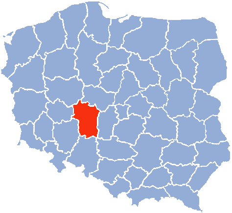 卡利什省在波蘭的位置（1975年）