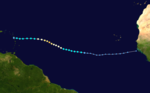颶風丹尼 路徑圖