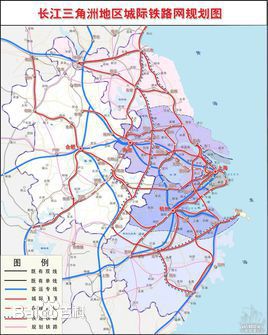 長江三角洲地區城際鐵路網規劃圖