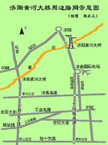 濟陽黃河大橋周邊路網圖