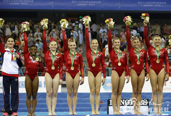 美國隊獲得南寧體操世錦賽團體冠軍