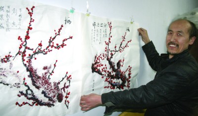 葫蘆島市劉傑的紙漿畫《梅花》榮獲國家專利