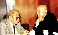 1991年張學良（左）與呂正操在美國會晤