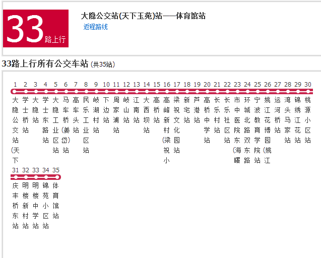 寧波公交33路 寧波公交33路