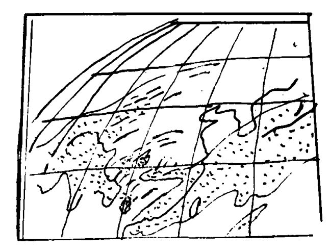 圖1六次典型暖式切變暴雨開始前24小時雲圖合成圖的示意圖