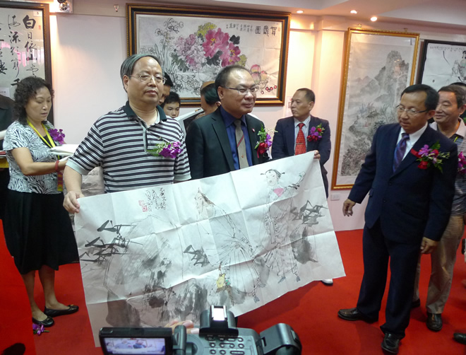 泰國國會主席頌薩收藏張炳文畫作