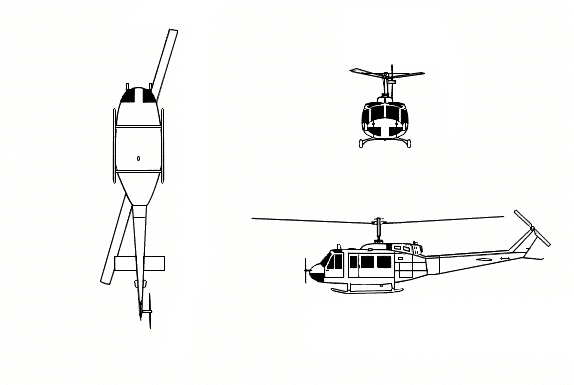 Bell UH-1三視圖