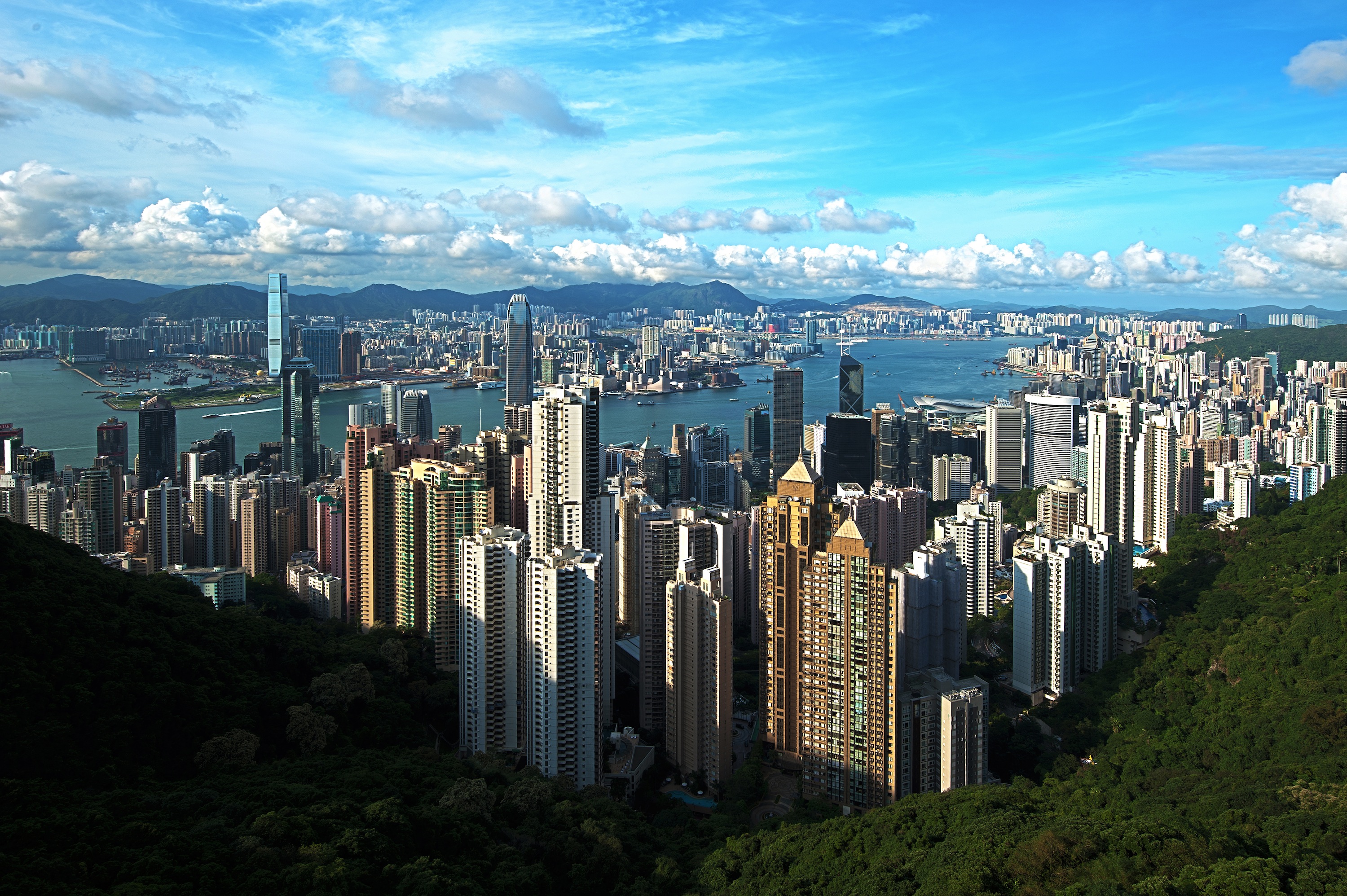 香港維多利亞港景色（太平山視角）