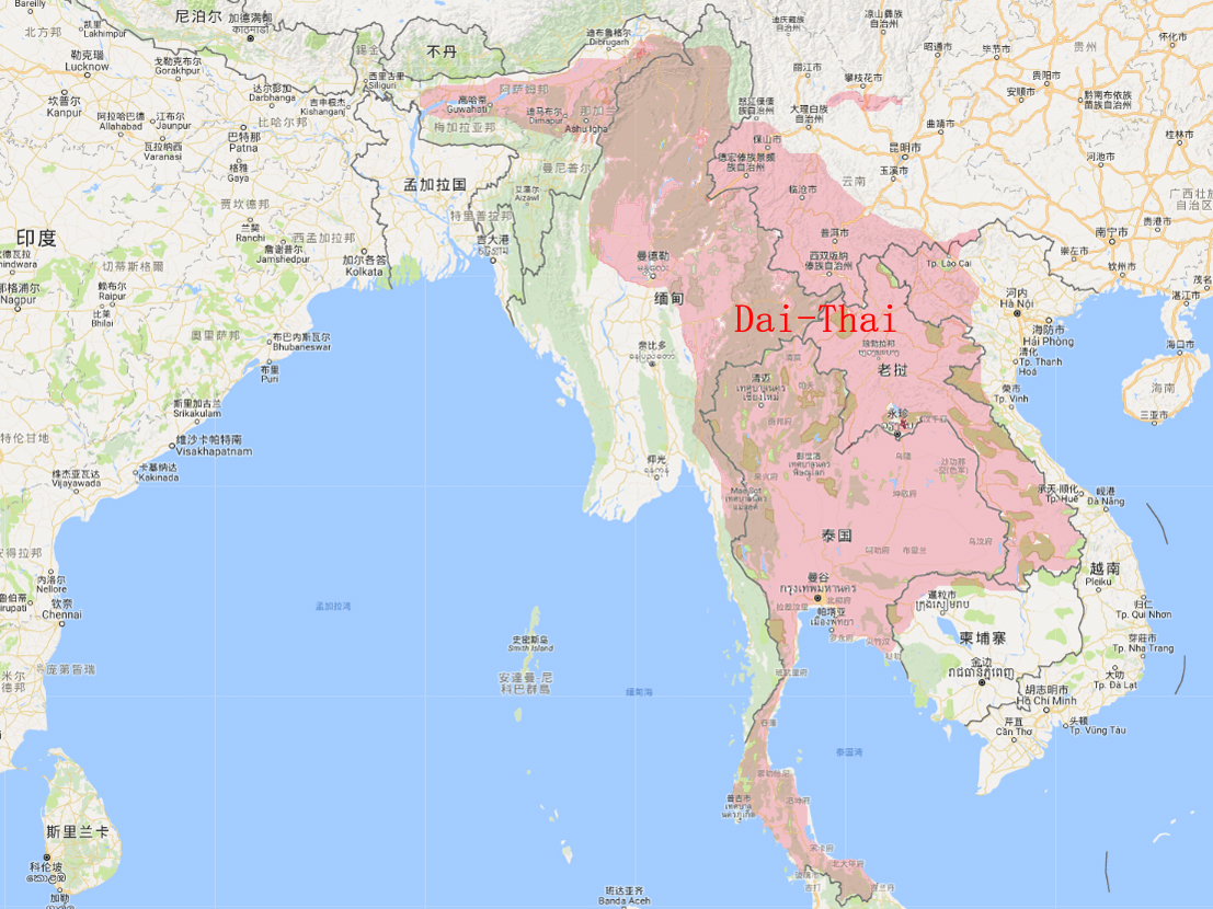 傣泰民族分布圖