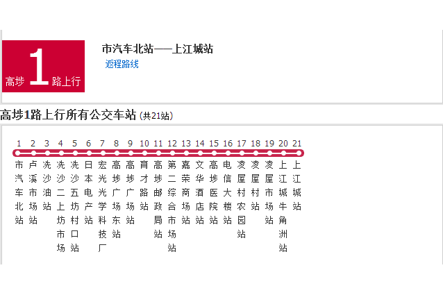 高埗公交1路 高埗公交1路