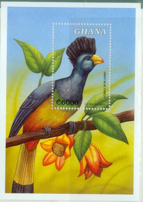大藍蕉鵑加納郵票小型張