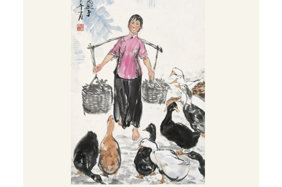 挑水圖 挑水圖
