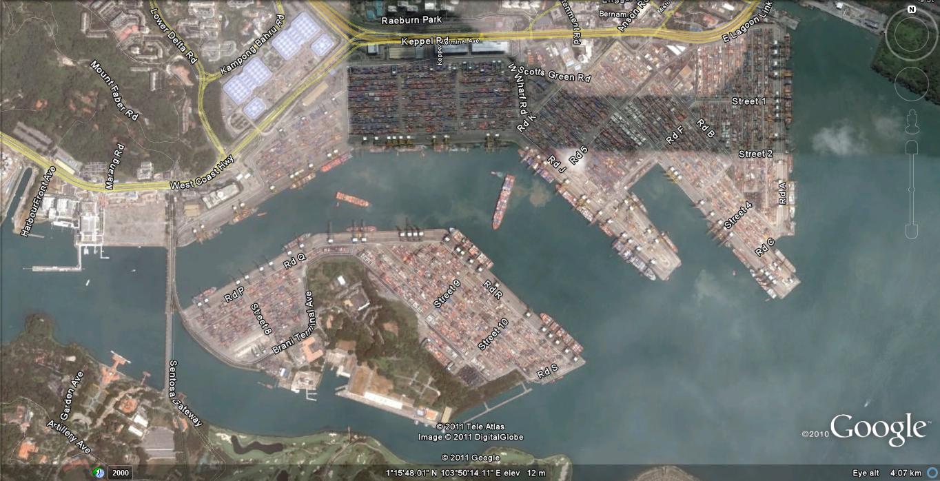 新加坡港衛星地圖