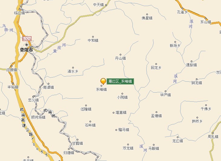 東峰鎮在四川省資陽市雁江區地理位置