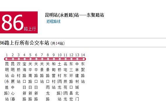 昆明公交86路 昆明公交86路